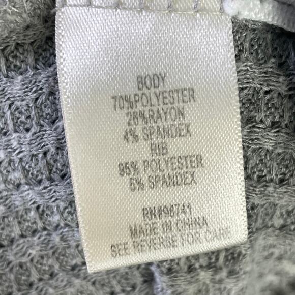 Two Beautiful Maternity Women V Neck LS Gray Waffle Knit Side Gathering Top S XL - Picture 9 of 9